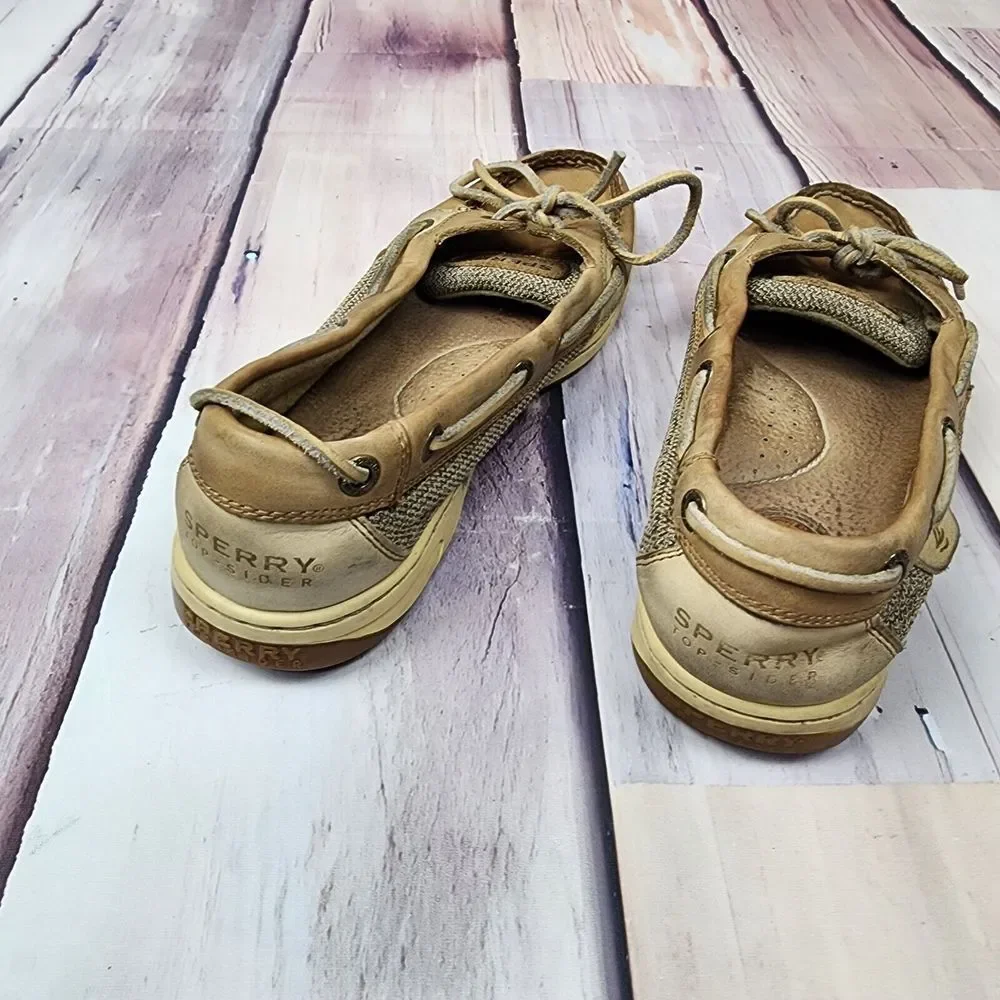 Sperry Top‎ Sider Womens 8M Angelfish Beige Leather Boat Shoes 9102047